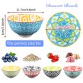 thumbnail image 6 of 6 pcs Ceramic Bowls, Bohemian Style Bowl Gift Set, Assorted Dinnerware Serving Bowls for Cereal, Soup, Dessert, Snack, Fruit, Salsa, Soup Bowl Sets, 6 of 8