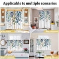 thumbnail image 6 of Blue Teal Botanical Kitchen Curtains 84 Inch Length, Weeping Fall Eucalyptus Leaves Grommet Top Bedroom Living Room Curtains, Light Filtering Cafe Curtain Drapes 2 Panels Set 104''x84'', 6 of 9