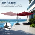 thumbnail image 4 of Best Choice Products 10ft 360 Rotating Cantilever Offset Hanging Market Patio Umbrella w/ Solar Lights - Burgundy, 4 of 10