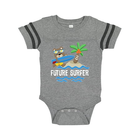 

Inktastic Surfing Future Surfer Bear Gift Baby Boy or Baby Girl Bodysuit