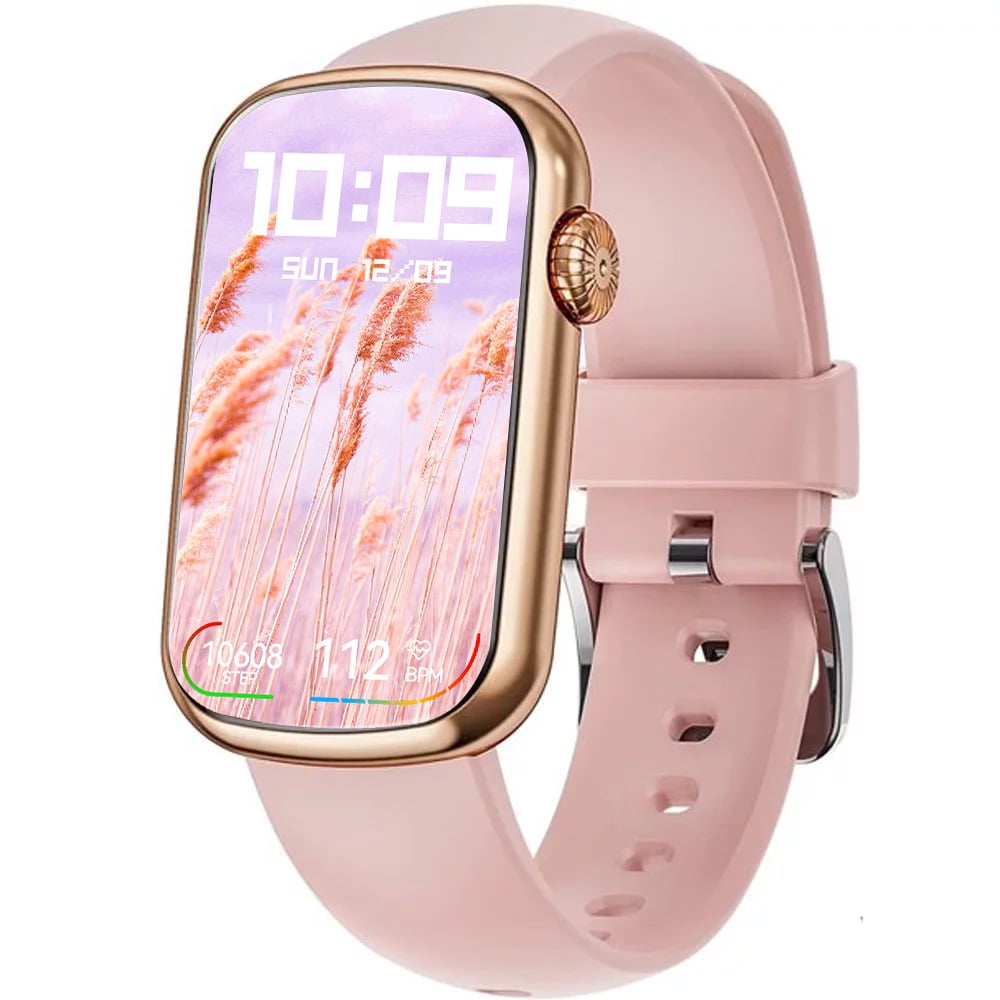 Carkira HM08 Smart Watch for Women with Heart Rate Monitor, Android Ios Compatible, Pink