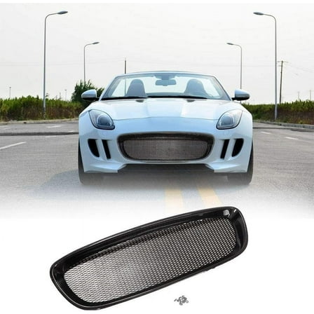 Carbon Fiber Front Grille Fits for Jaguar F-TYPE 2Door Coupe Convertible 2013 2014 2015 2016 2017 CF Bumper Kidney Grill Cover Trim Body Kit