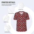 thumbnail image 5 of Fotbe Red Floral Baseball Jersey Shirt for Men and Women, Casual Short Sleeves Button Down T-Shirt-Large, 5 of 9