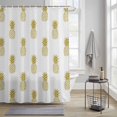 thumbnail image 3 of Yellow Pineapple Shower Curtain, Abstract Fruit White Background Modern Waterproof Shower Curtain Set with 12 Hooks Lightweight Bath Curtains Fabric Bathroom Decor 72x84 Inches, 3 of 9