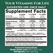 Tropical Oasis USDA Organic Probiotic Drops for Men, Women and Kids, Max Strength Liquid Vitamin Supplement 15 Strains of Probiotic 3 Billion CFU, Digestive & Immune Support, 4 fl oz, 160 Servings