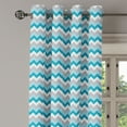 thumbnail image 3 of Ambesonne Chevron Grommet Curtain, Zigzag Tribal Design, 50" x 63", Grey White Petrol Blue, 3 of 6