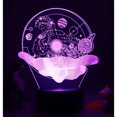 thumbnail image 1 of Kreativt 3D nattljus Akrylspel LED färgglad skrivbordslampa Crack: 16-color remote control Big hand universe(4081), 1 of 5