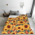 thumbnail image 5 of Bingfone Diamond Bohemian Sunflower Print Flannel Fleece Blanket Throw Blanket for Bed,Sofa,Couch,Travel,Camping(40"x30" ), 5 of 8