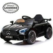 VOLTZ TOYS 12V Ride on Car for Kids, Mercedes-Benz GT R with Remote, MP3 and LED Lightings, Licensed Model (Black)