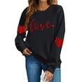 thumbnail image 6 of TKYCMSUAKI Valentine's Day Oversized Sweatshirts for Women Plaid Love Heart Print Shirts Long Sleeve Round Neck Sweatshirt Loose fit Tunic Tops, 6 of 7