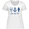 thumbnail image 3 of Inktastic Sea La Vie Nautical Anchor Fish Blue Women's Plus Size T-Shirt, 3 of 5
