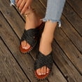thumbnail image 5 of Avtoify Summer Flats Shoes Women Versatile Casual Plus Size Comfortable Woven Wraparound Strap Bohemian Style Breathable, 5 of 10