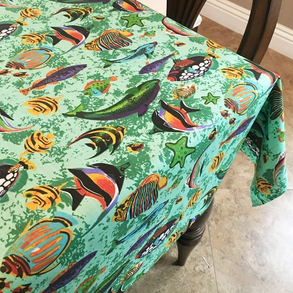 Cotton Tablecloth Animal Print Fish Aquarium