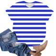 thumbnail image 4 of TSADFHJI T-Shirts Graphiques pour Femmes Classique Polyvalent Quotidien Manches Courtes Rayé Léopard Camo Color Block Col Rond T-Shirt 3 TG Bleu, 4 of 5