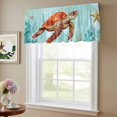 thumbnail image 6 of 2 Pack Coastal Valance for Window Orange Sea Turtle Starfish Coral Ocean Kitchen Valance Rod Pocket Short Curtain Topper Decorative Window Treatment for Living Room Bedroom 42"x18", 6 of 8