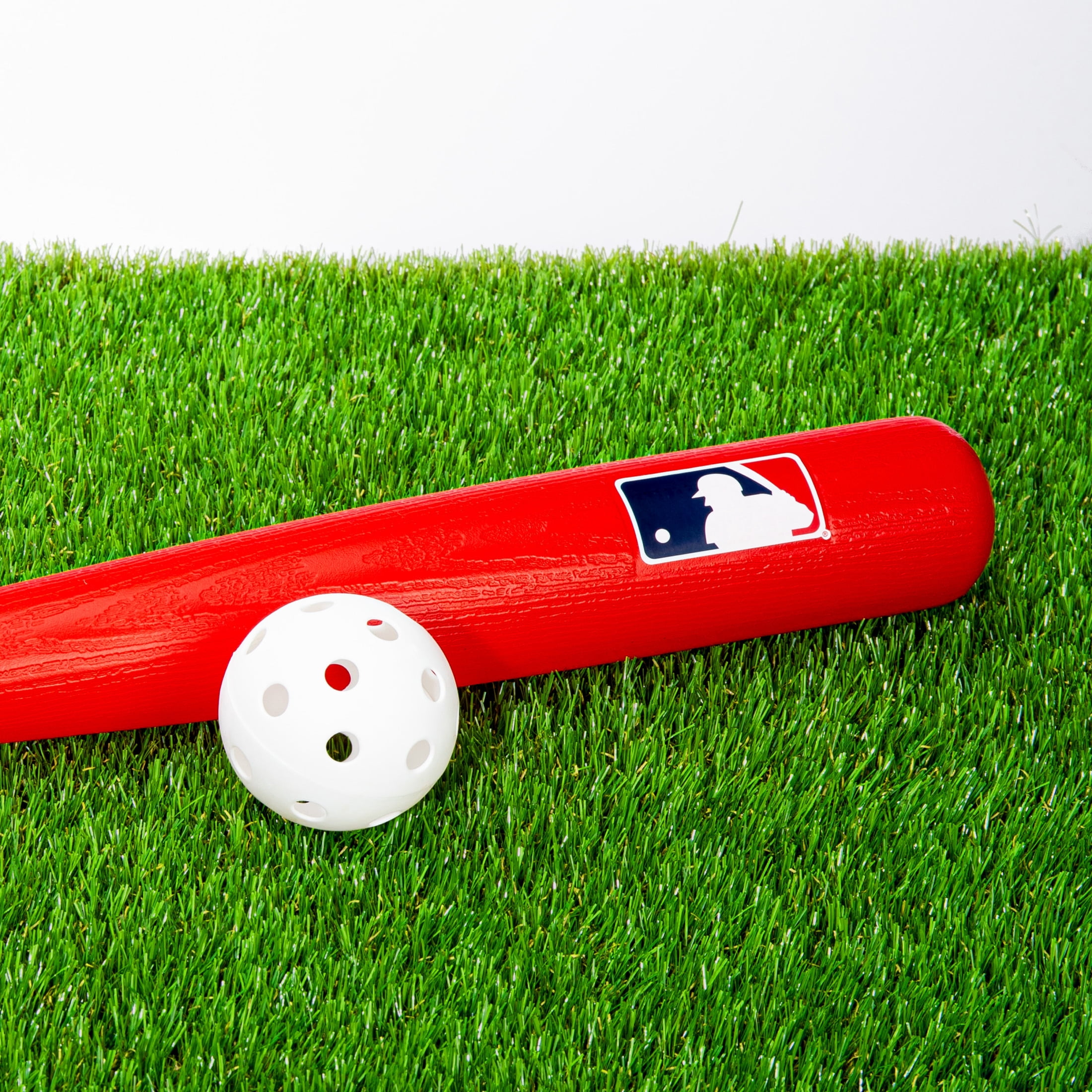 Franklin Sports MLB Plastic Baseball Bat & Ball Combo, Red