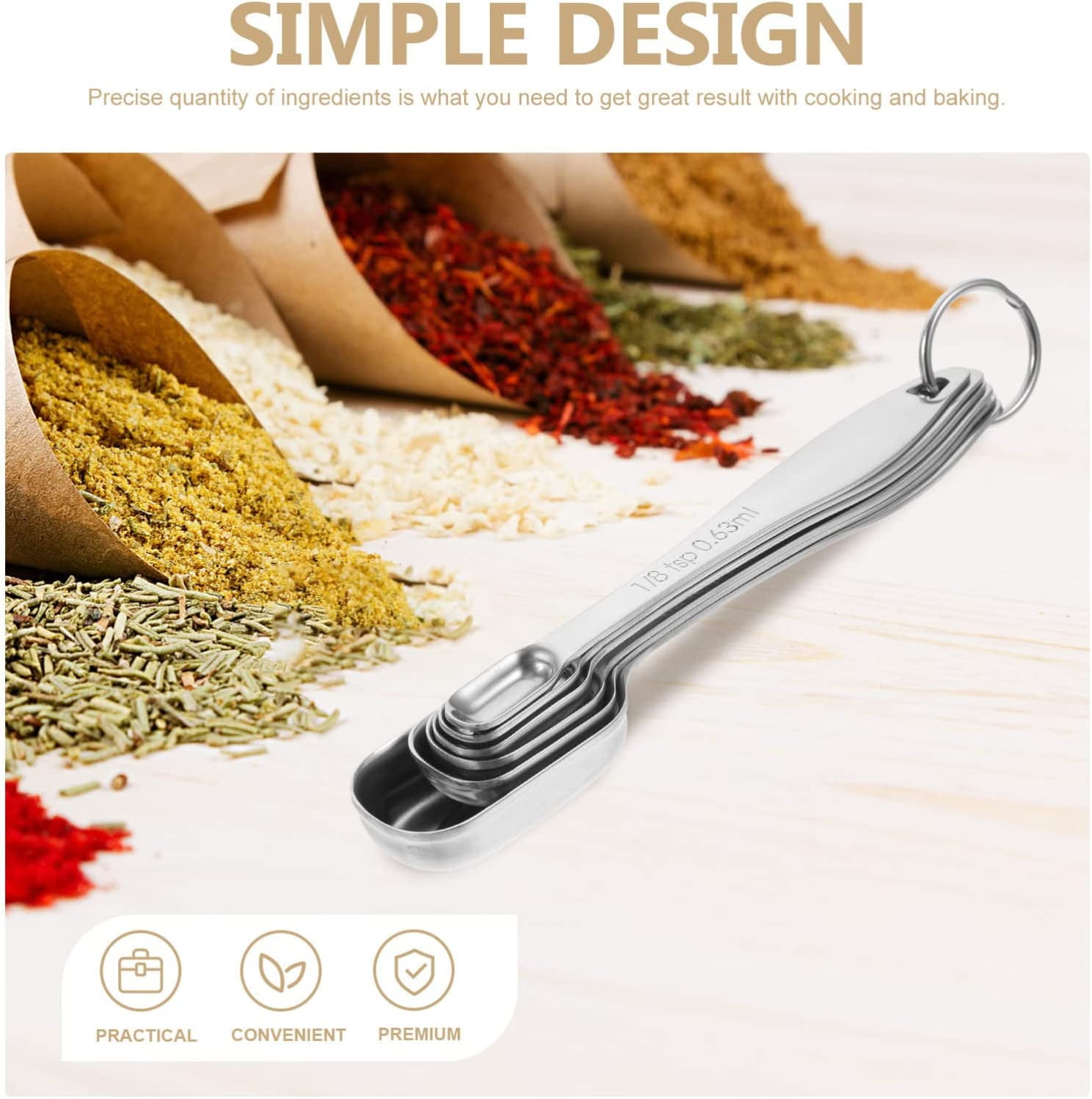 Kitchen Measuring Tools Set, Cooking Accessories Durable Stainless Steel Measuring  Cup Tea Coffee Measuring Spoon AD 