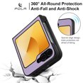 thumbnail image 6 of Magnetic for Samsung Galaxy Z Flip 6 PU Leather Case, [Compatible with Mag-Safe] PU Leather Hard PC Shell Slim Durable Shockproof Protective Phone Case Cover for Samsung Galaxy Z Flip 6, Purple, 6 of 12
