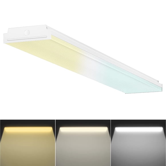 FaithSail Dimmable 4FT LED Wraparound, 4 Foot LED Light Fixture with 3 Watt/3 Lumen/3 CCT, 30W/40W/50W, 3500lm/4500lm/5500lm, 300