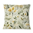 thumbnail image 3 of Designart "Simplicity in Yellow and Green Florals" Floral Printed Throw Pillow, 3 of 5