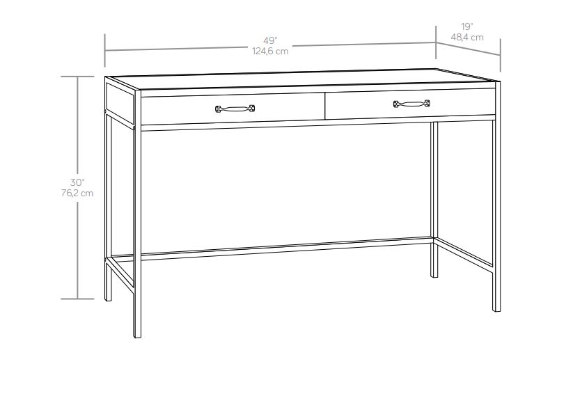 mainstays metro desk with 2 drawers