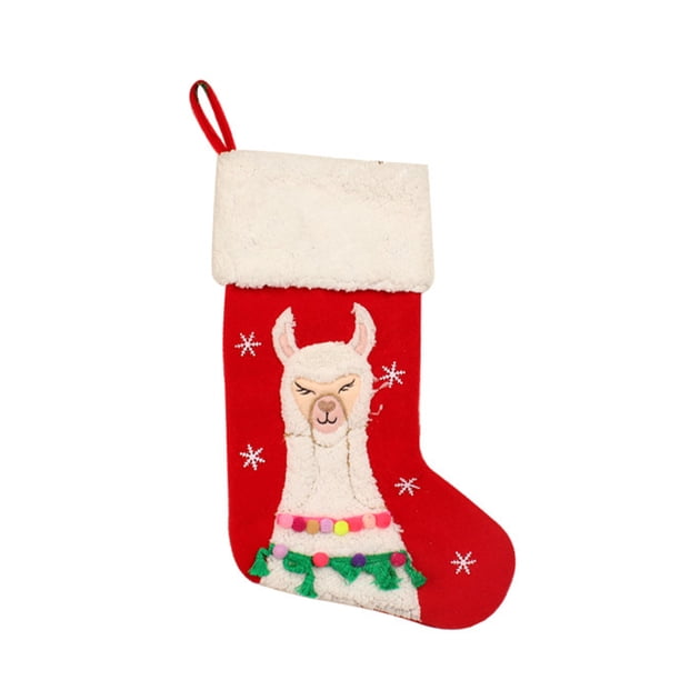 Yuarrent Calcetines de Navidad Bolsillo colgante de tela Regalo personalizado grande Bolsa de dulces Árbol para el hogar Nueva de comedor Ornamento Kits de decoración para fiestas Verde Yuarrent HA070795-01