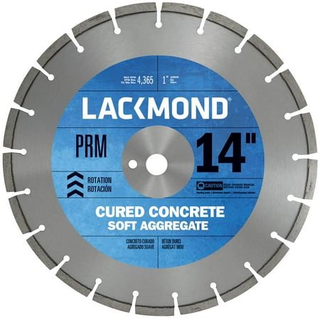 14' Premium Concrete - Lackmond Premium CW20 Series Wet Cut Diamond Blade for Cured Concrete, 14-Inch by .187 by 1-Inch