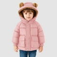 thumbnail image 2 of Staki Kids Boy's Winter Coat Hooded Puffer Windbreaker Warm Cotton Jacket Parka Down Outdoor Coats Kids Ski Jacket(Pink,5-6 Years), 2 of 8