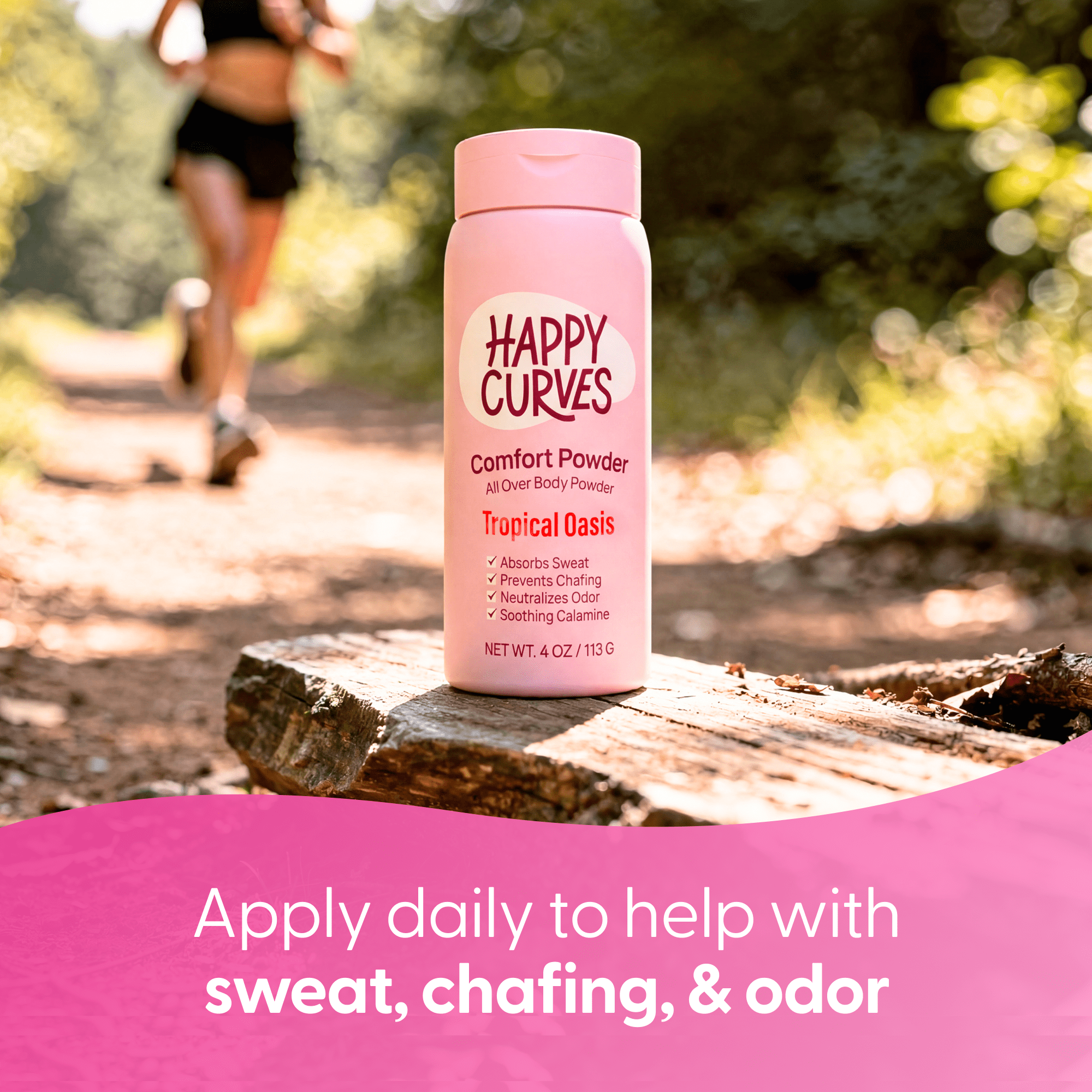 Happy Curves Comfort Powder, Talc & Aluminum Free Deodorant for