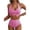 Hot Pink #001, variant on Women's High Waisted 2 Piece Bikini Sets Halter Swimsuits Striped Bathing Suit Beach Swimwear 2026 Black M