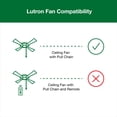thumbnail image 4 of Interruptor de control de ventilador Lutron DVFSQ-F-WH blanco de 3 velocidades, 4 of 8