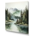 thumbnail image 2 of Designart "Minimalist Lake Serenity I" Landscape Lake River Canvas Art Print, 2 of 7