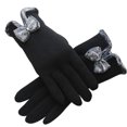 thumbnail image 1 of Guantes cálidos de invierno para mujer con dedos sensibles al tacto con texto en pantalla, guantes resistentes al viento con forro de lana, 1 of 5