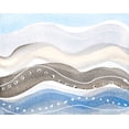 thumbnail image 2 of Loreth, Lanie 32x26 White Modern Wood Framed Museum Art Print Titled - Indigo Ocean Waves, 2 of 4