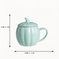 thumbnail image 2 of AYktou Fall Pumpkin Mug, Halloween Ceramic Mug Cup with Lid and Handle, 13.53Oz Thanksgiving Porcelain Coffee Cup Gifts for Adults Men Women Tabletop Cute Decorative Drink Cup, 2 of 6