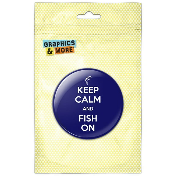 Keep Calm And Fish On Bass Fishing Refrigerator Button Magnet