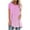 Pink, variant on Ecqkame Womens Summer Tops Fashion Women Fashion Short Sleeve Round Neck Printed Long T-shirt Blouse Loose Tops Purple L