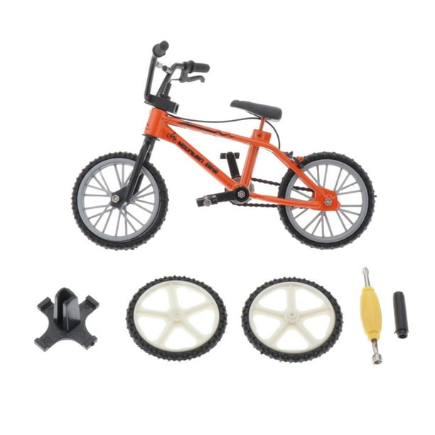 Modelo de bicicleta de de aleación con colección de juguetes de decoración de juego de herramientas y repuestos, regalos de cumpleaños de Navidad naranja