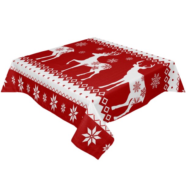 Mantel rectangular a cuadros de Navidad, mantel de poliéster impermeable y resistente a las manchas con árbol de Navidad y dulces para decoración de fiestas/vacaciones kaili Sencillez