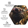 thumbnail image 4 of Disketp Pug Wearing Sunglasses Flowers Funny Coasters,6 Pcs Leather Coasters with Holder, Perfect Housewarming Hostess Gifts,Protect Furniture from Water Marks Scratch and Damage,Hexagon, 4 of 7
