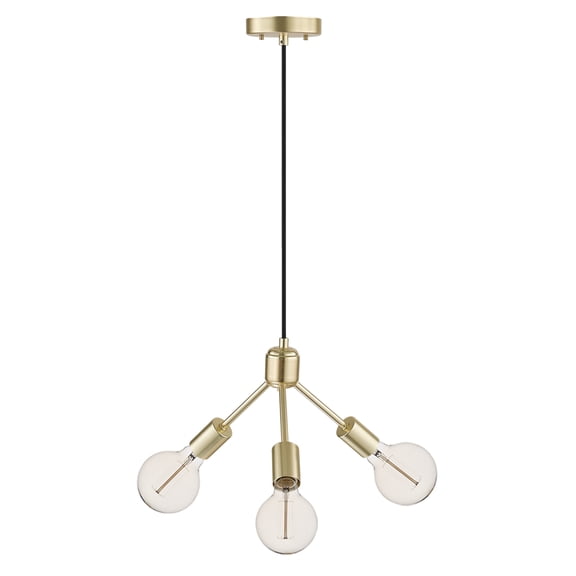 Novogratz x Globe Electric Novogratz x Globe Wyatt 3-Light Gold Chandelier with Matte Black Cloth Cord, 60753