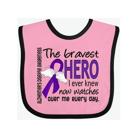 

Inktastic Alzheimer s Disease Bravest Hero I Ever Knew 1 Gift Baby Boy or Baby Girl Bib