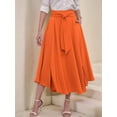 thumbnail image 6 of Osfvolr Women'S Elegant High Waist Casual Irregular Bohemian Maxi Dress with Pockets Orange Red M, 6 of 7