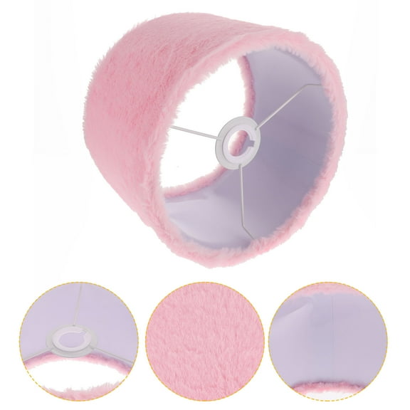 NIYANGLE Pink Plush Lamp Cover 1Pack for Table Lamp Cylinder 9.4x9.4x6.7in