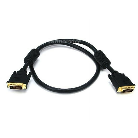 3ft 28AWG CL2 Dual Link DVI-D Cable - Black