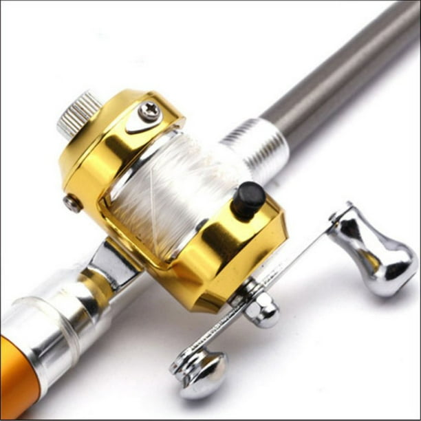 Unbranded Telescopic Mini Fishing Pole Portable Pocket Fishing Pole Pen Shape Folded Fishing Rod Reel Wheel Fishing Rod Mini Fishing Rod