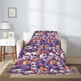 thumbnail image 2 of Fuzoiu music Skull record Print Flannel Throw Blanket,Light Weight Warm Decorative,Throw Blanket Cover for Sofa, Couch, Bedroom,Travel-50"x40", 2 of 6