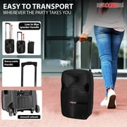 5 Core Party Speaker w Microphone 400W Big Rechargeable Bluetooth Loud PA DJ Karaoke System w Stand