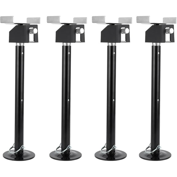 2025 New RV Slide Out Stabilizer Jacks (Set of 4) - 5000lb Heavy Duty Support, 21"-34" Quick-Lift Adjustable - Power Drill & Hand Crank Compatible for Campers, Travel Trailers & RVs