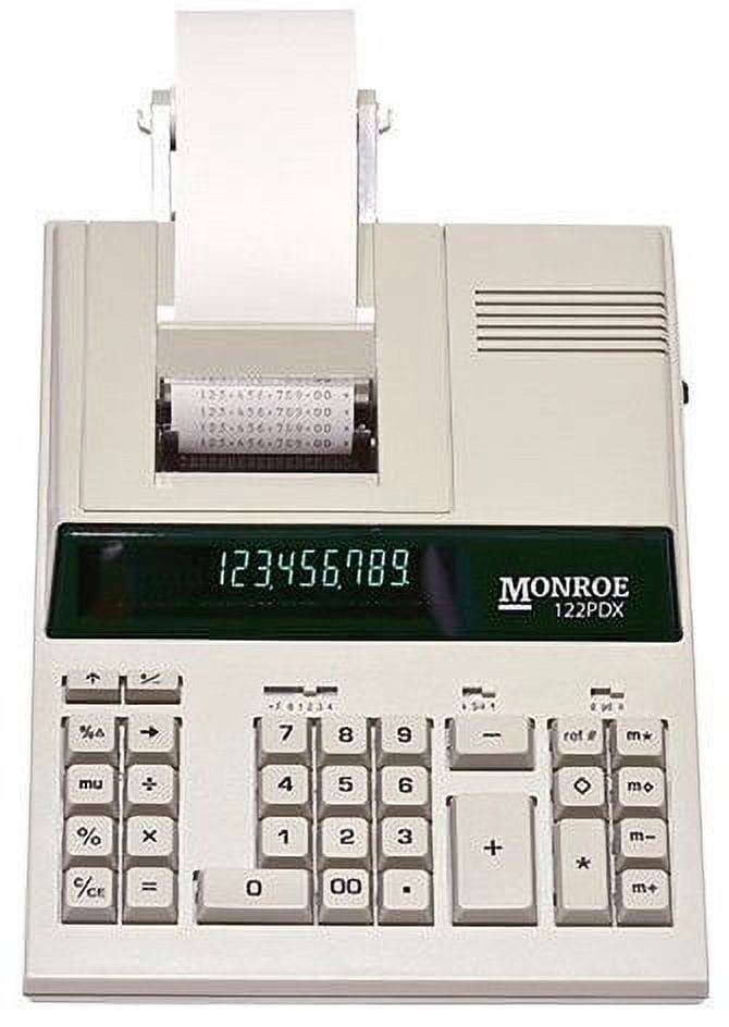 Monroe 122PDX Medium-Duty 12-Digit Print/Display Calculator with The Fastest Printing Speed